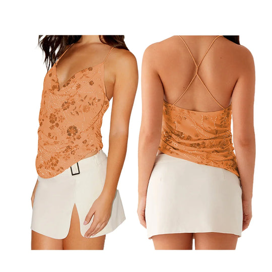 Tina – Floral Lace Spaghetti Strap Cami for Women