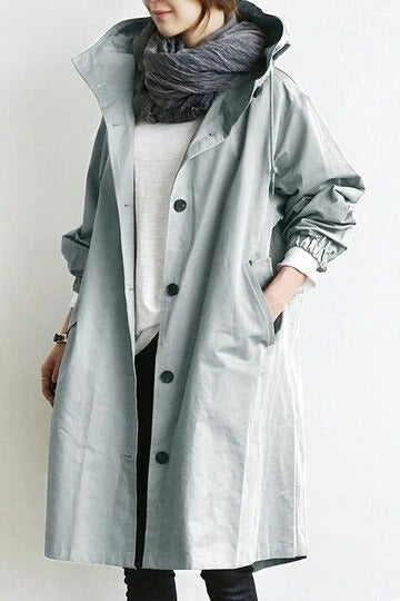 Analeia – Oversized Hooded Trench Coat for Women