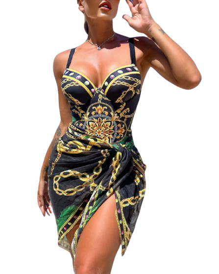 Selisse – Luxe Baroque Swimsuit Set for Women