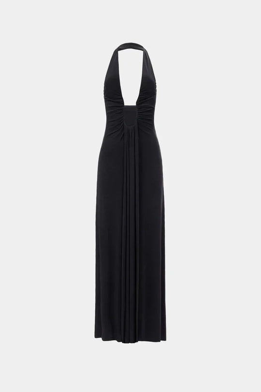 Valerie – Deep Plunge Halter Maxi Dress for Women