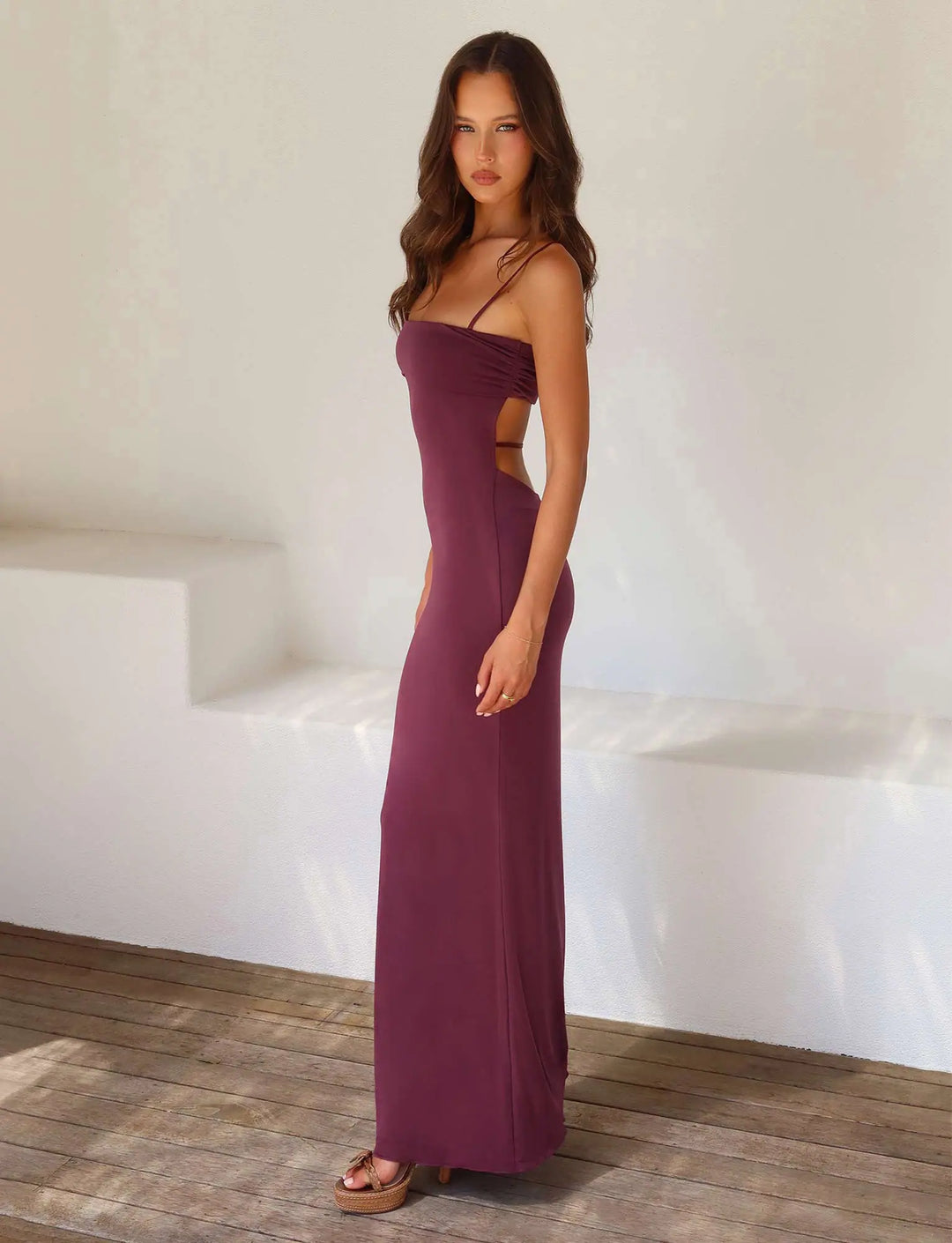 Melvaya – Strapless Sculpt Knit Maxi Dress for Women
