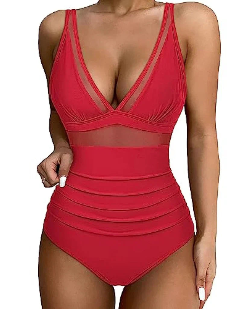 Nikoletta – Mesh Panel Shaping Swimsuit
