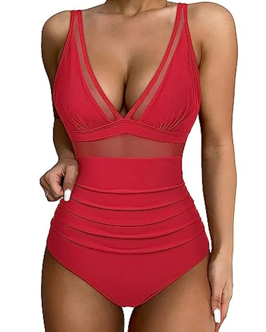 Nikoletta – Mesh Panel Shaping Swimsuit