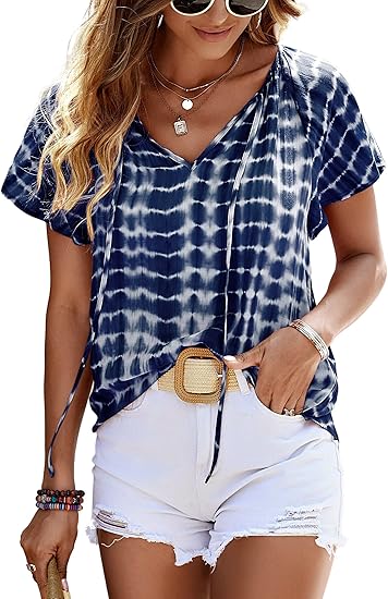 Carmela – Ruffle Short Sleeve Tunic Top for Women