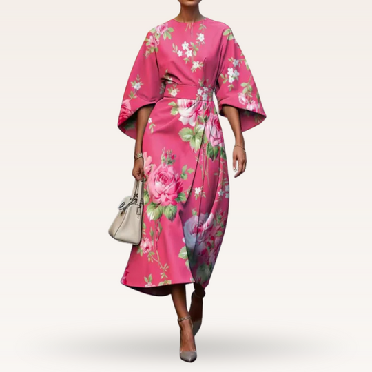 Theopista – Floral Wrap Kimono Dress for Women