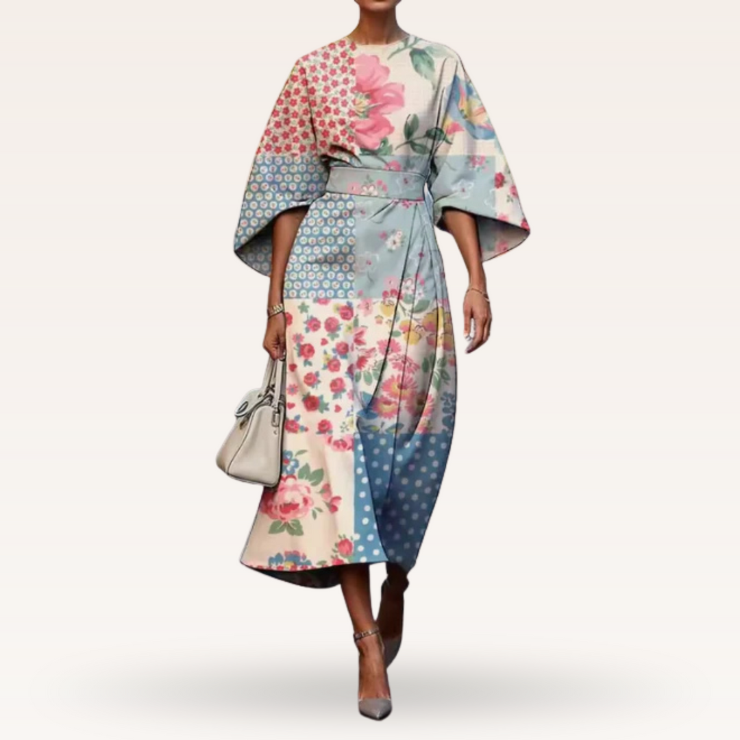 Theopista – Floral Wrap Kimono Dress for Women