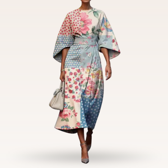 Theopista – Floral Wrap Kimono Dress for Women