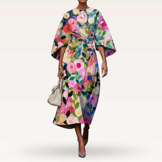 Theopista – Floral Wrap Kimono Dress for Women