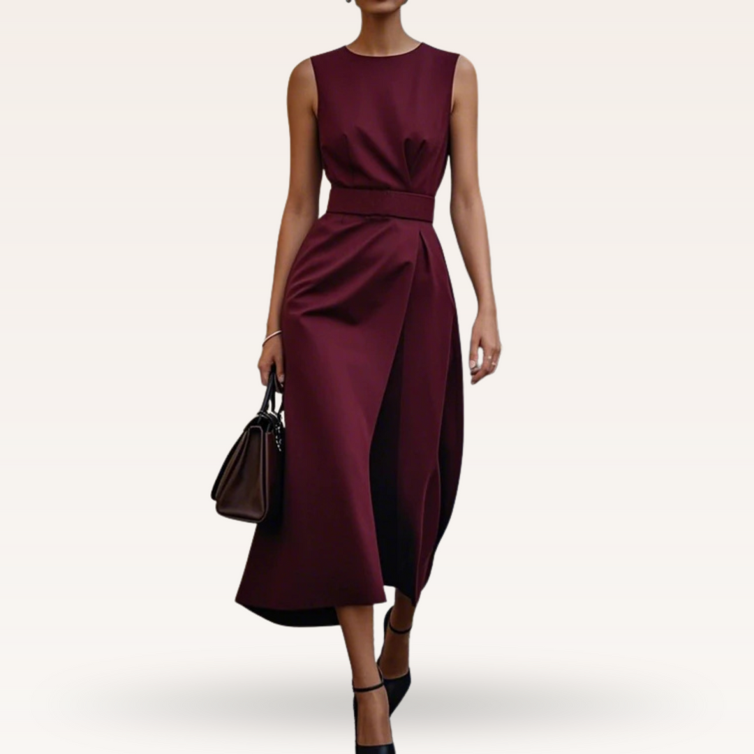 Naana – Sculpted Sleeveless Midi Dress for Women