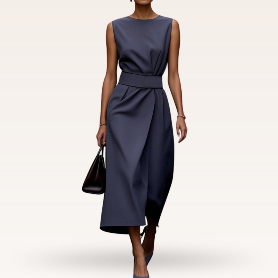 Naana – Sculpted Sleeveless Midi Dress for Women