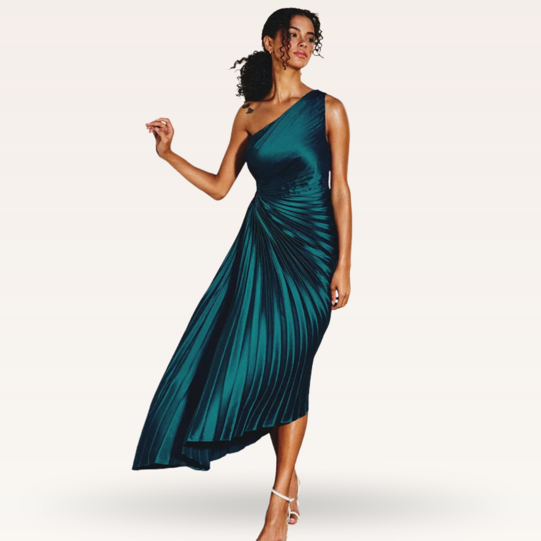 Cadence – One-Shoulder Pleated Evening Gown for Women