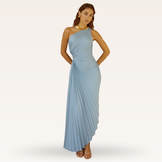 Cadence – One-Shoulder Pleated Evening Gown for Women