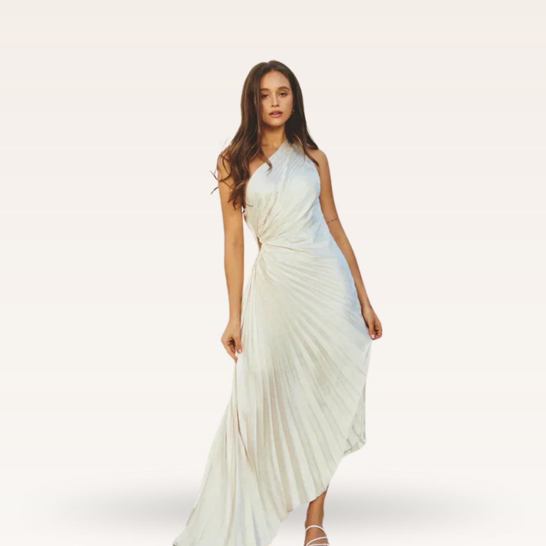 Cadence – One-Shoulder Pleated Evening Gown for Women