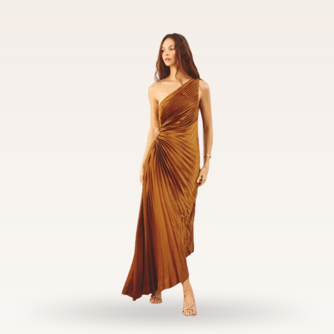 Cadence – One-Shoulder Pleated Evening Gown for Women
