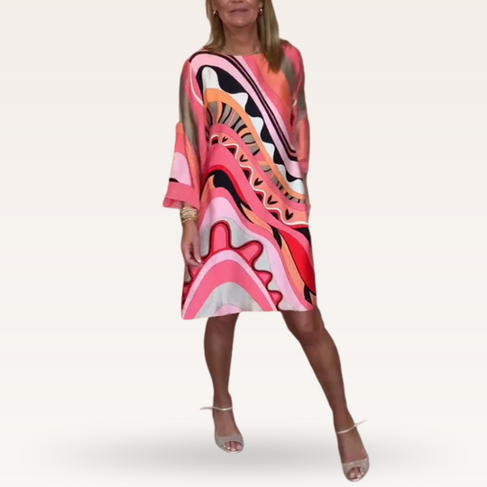 Chinenye – Abstract Print Kaftan Dress for Women