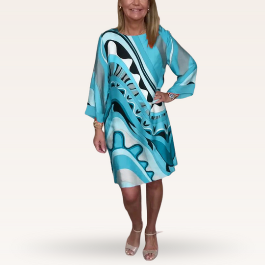 Chinenye – Abstract Print Kaftan Dress for Women