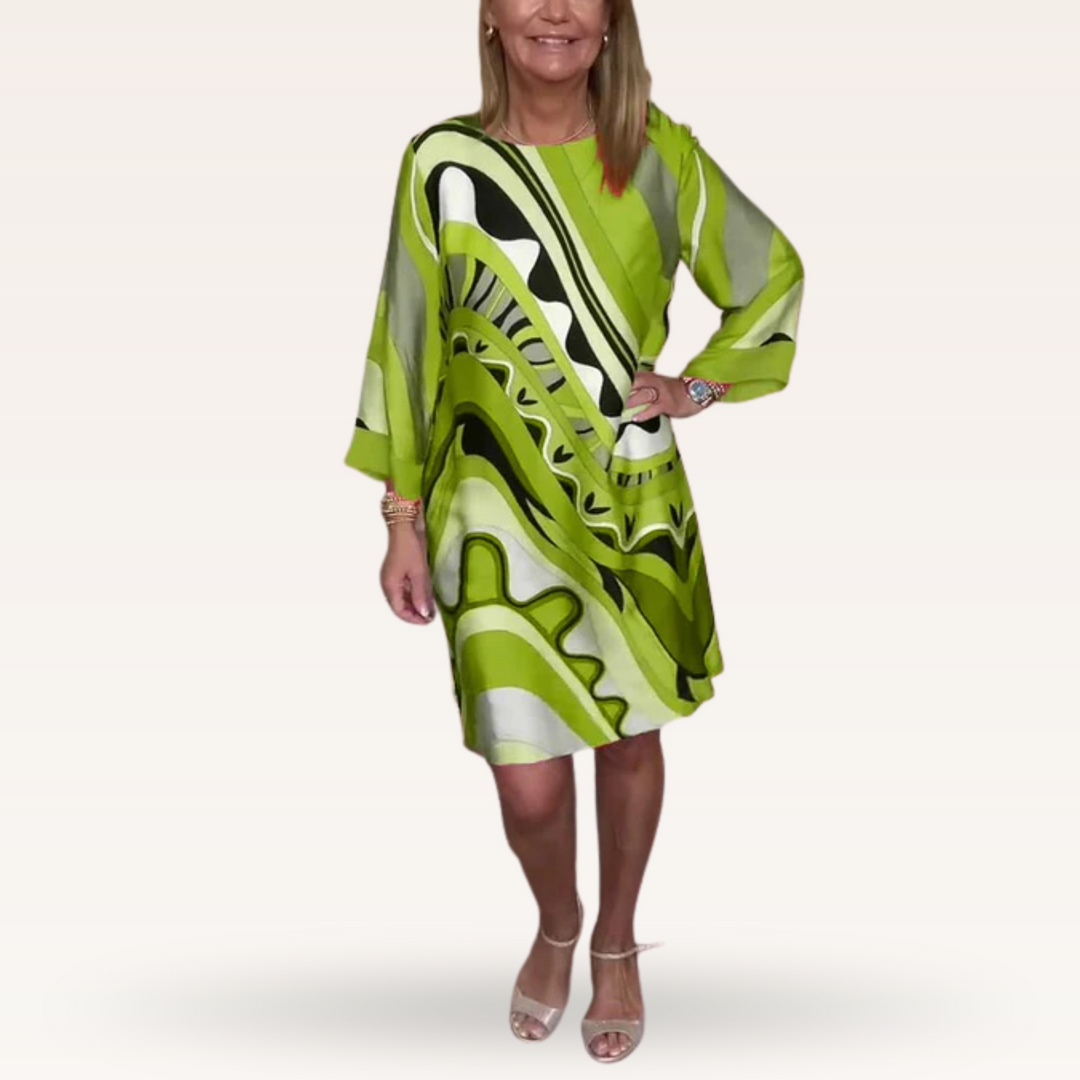 Chinenye – Abstract Print Kaftan Dress for Women