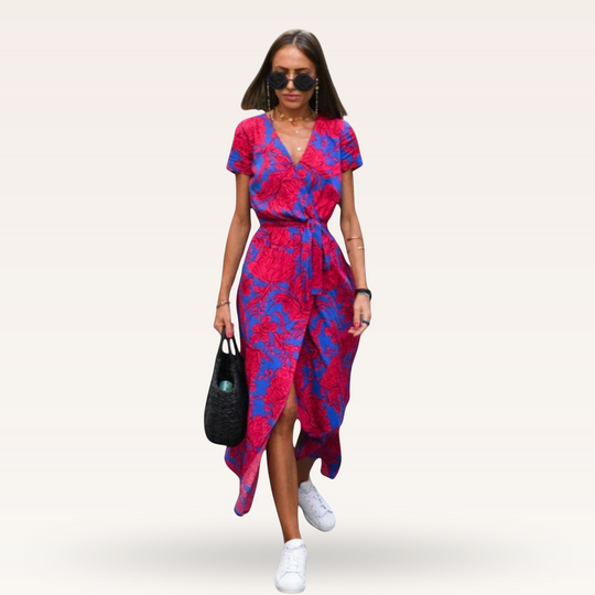 Nahla – Printed Wrap Maxi Dress for Women
