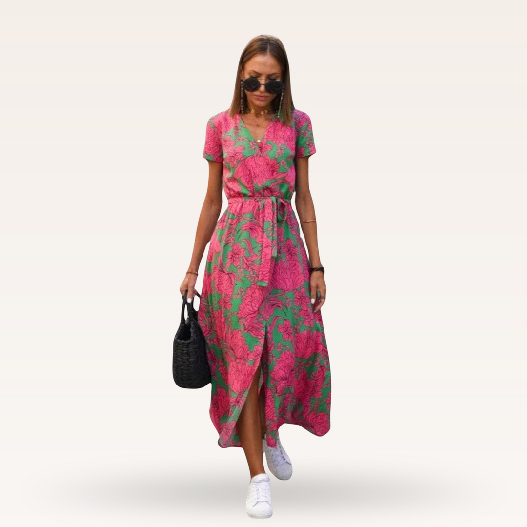 Nahla – Printed Wrap Maxi Dress for Women