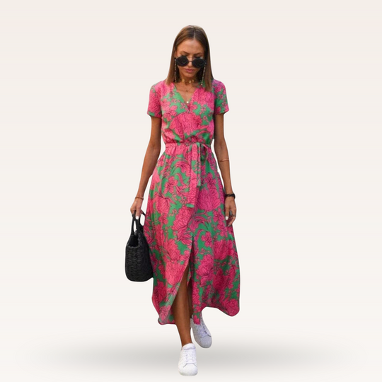 Nahla – Printed Wrap Maxi Dress for Women