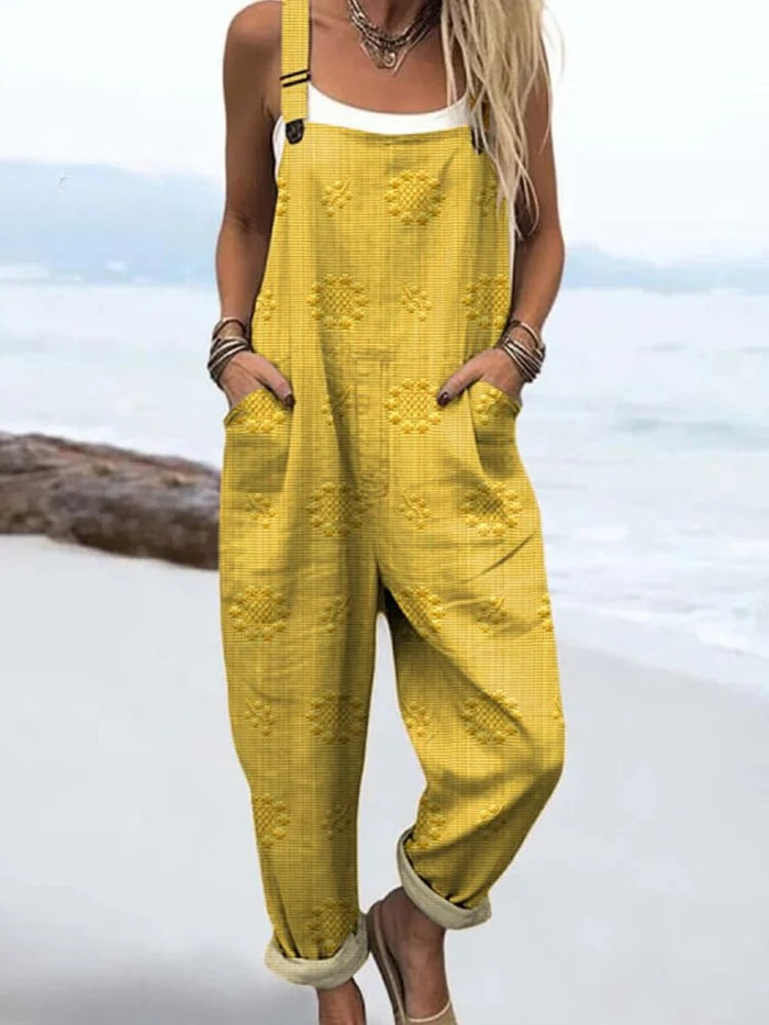 Serenya — Textured Linen Overalls for Women