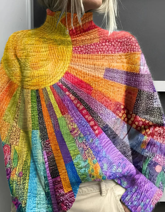 Margareth – Vibrant Sunburst Knit Sweater for Women