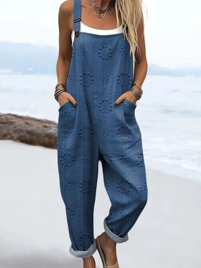 Serenya — Textured Linen Overalls for Women