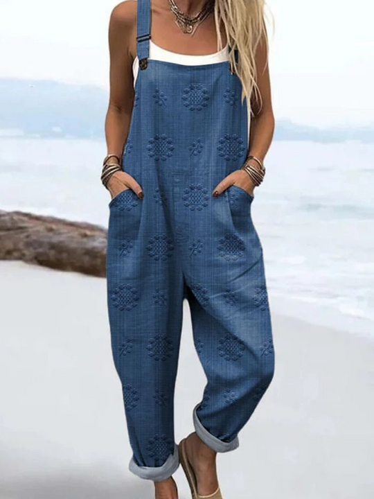 Serenya — Textured Linen Overalls for Women