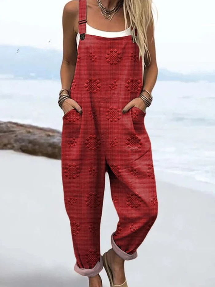 Serenya — Textured Linen Overalls for Women
