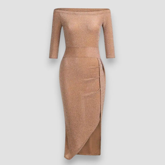 Gina – Elegant Long Sleeve Slit Bodycon Dress for Women