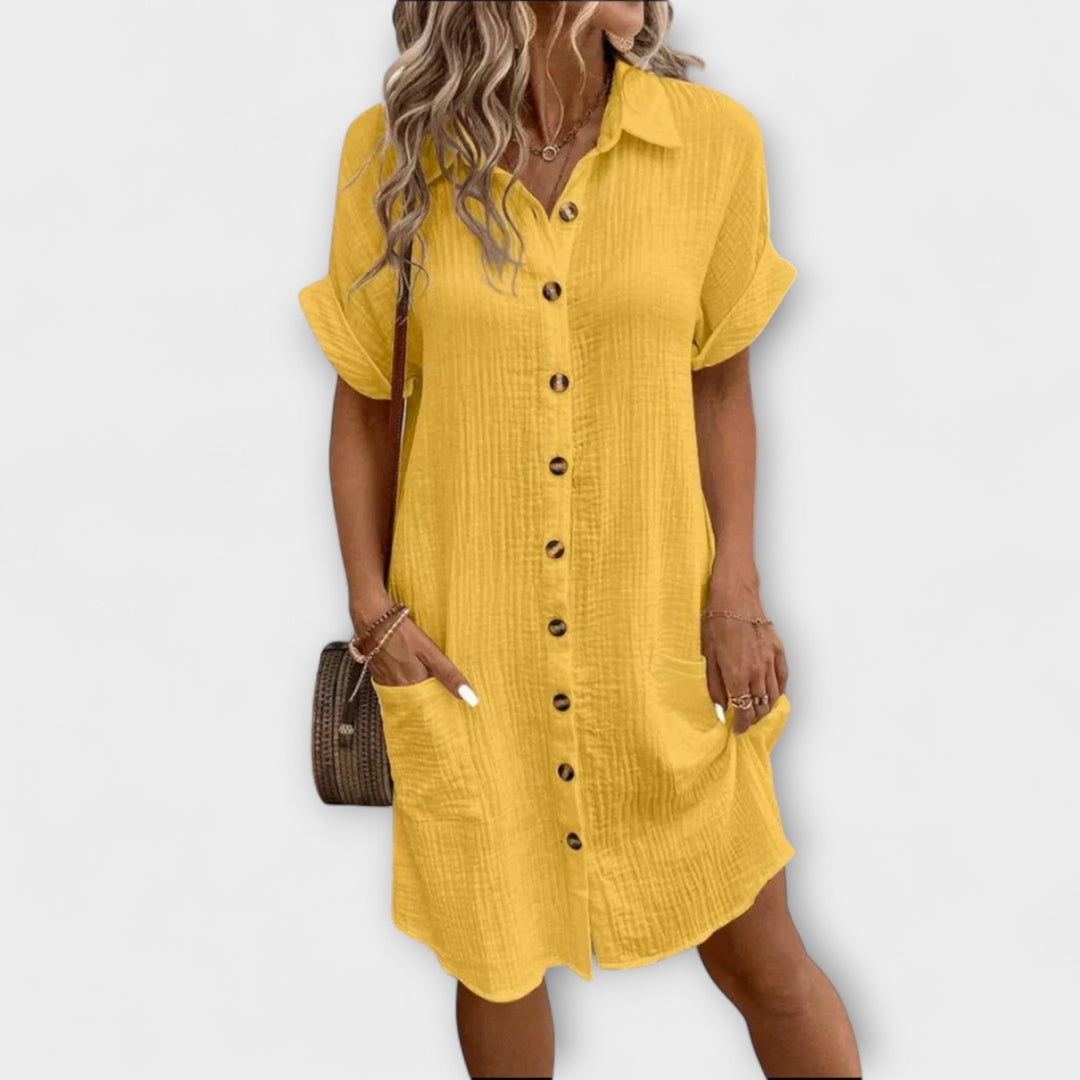 Liviana – Loose Summer Dress with Button Placket