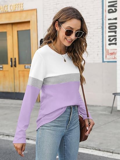 Adelle – Color Block Long-Sleeve Top for Women