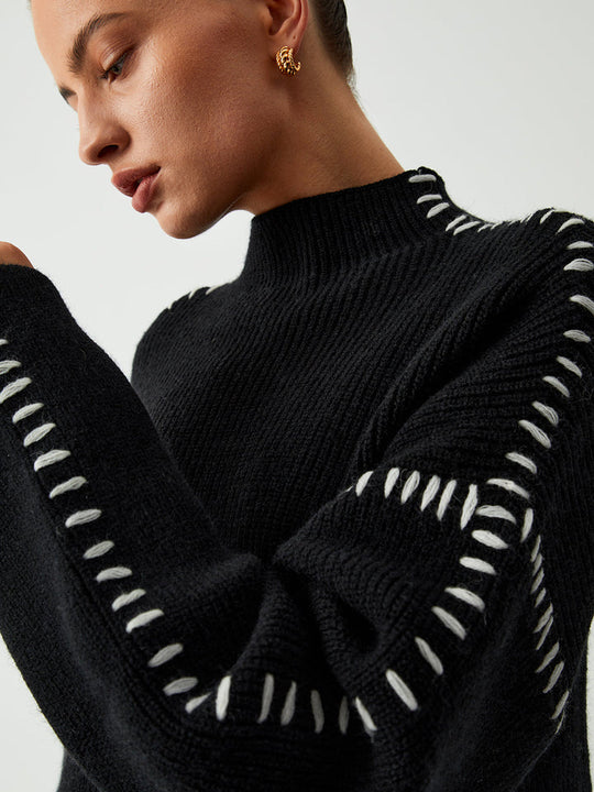 Patti – Statement Sleeve Chunky Knit Sweater for Women