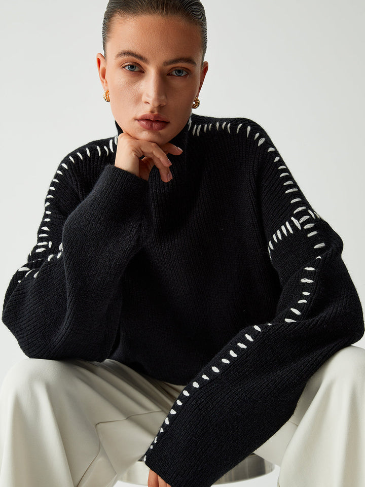 Patti – Statement Sleeve Chunky Knit Sweater for Women