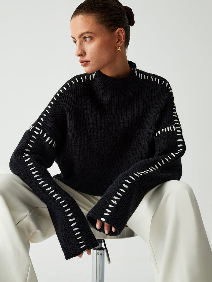 Patti – Statement Sleeve Chunky Knit Sweater for Women