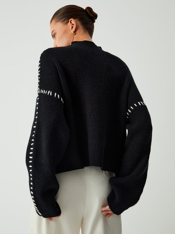 Patti – Statement Sleeve Chunky Knit Sweater for Women
