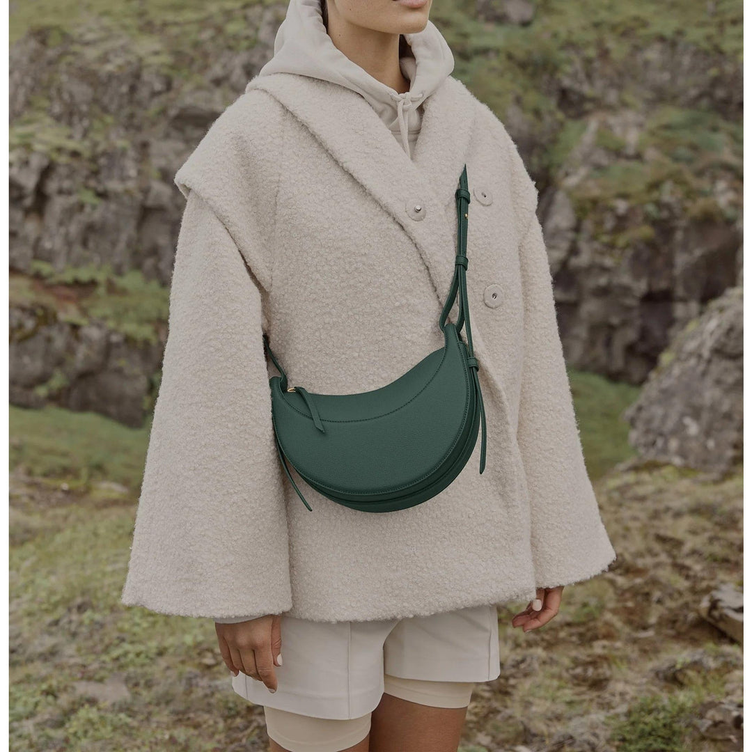 Sienna – Modern Crescent Leather Shoulder Bag for Women