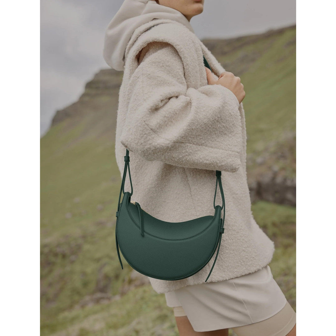 Sienna – Modern Crescent Leather Shoulder Bag for Women