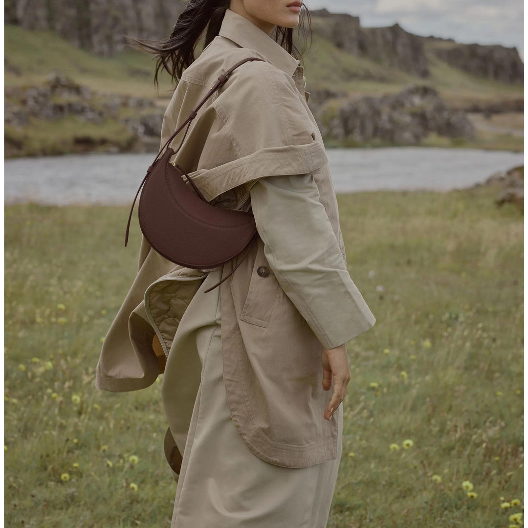 Sienna – Modern Crescent Leather Shoulder Bag for Women
