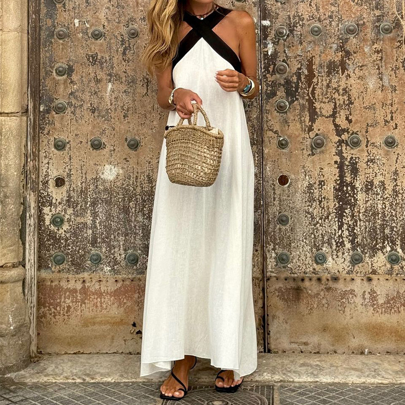 Aliana – Cross-Back Maxi Dress for Women