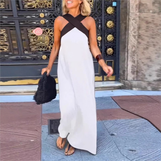 Aliana – Cross-Back Maxi Dress for Women