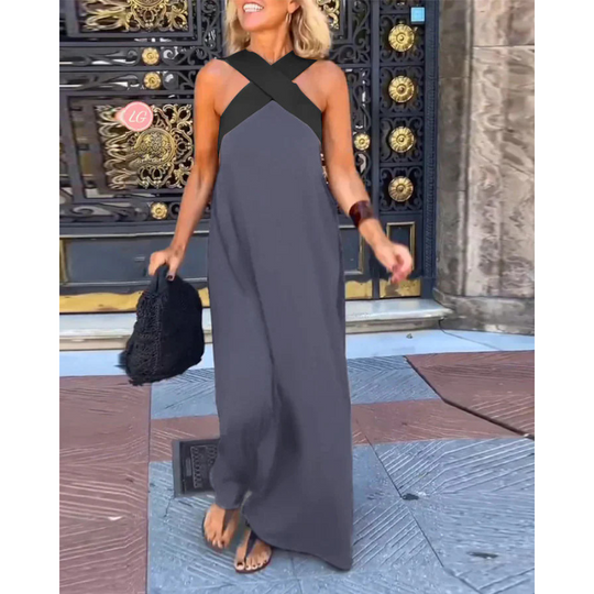 Aliana – Cross-Back Maxi Dress for Women