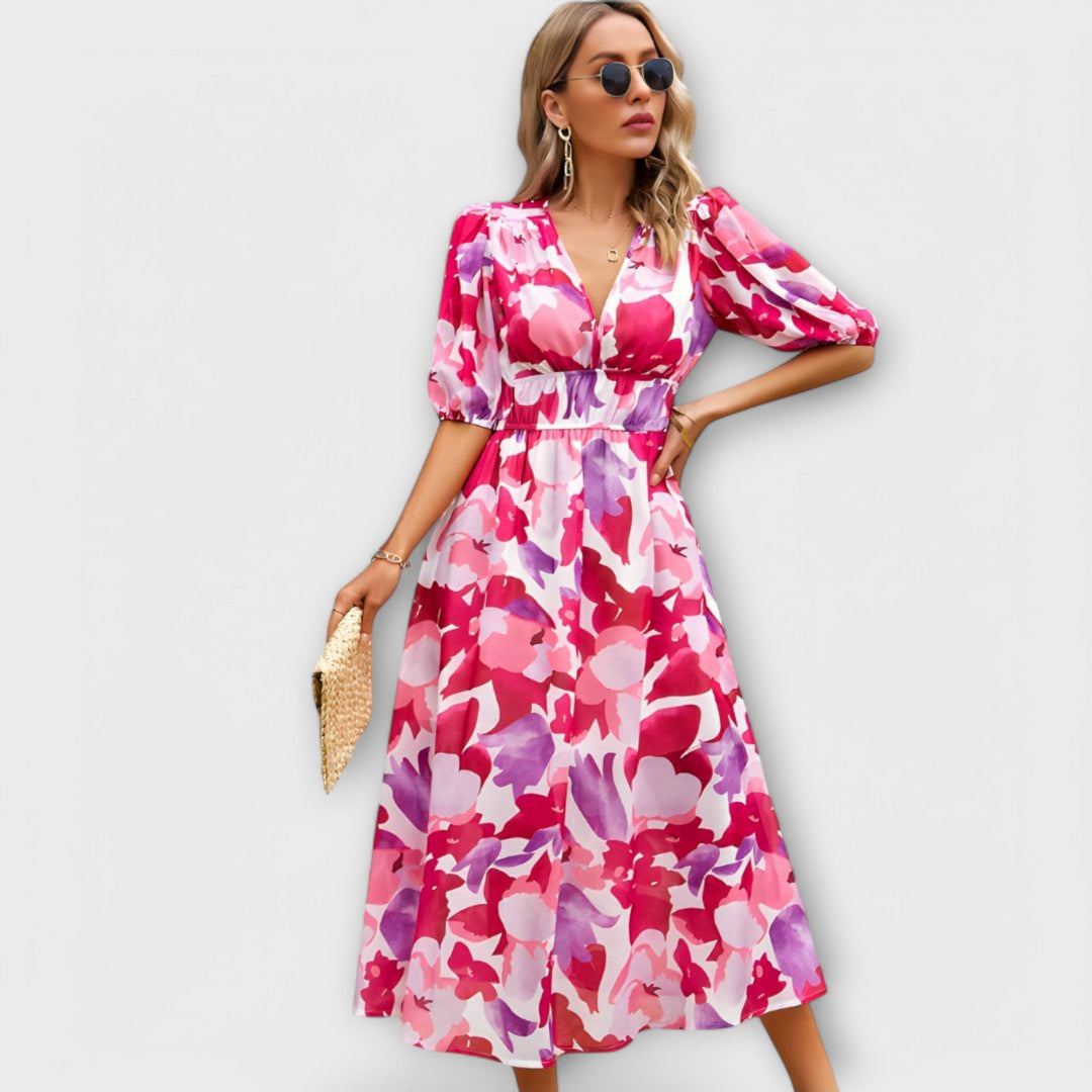 Taina – Maxi Dress with Puff Sleeves