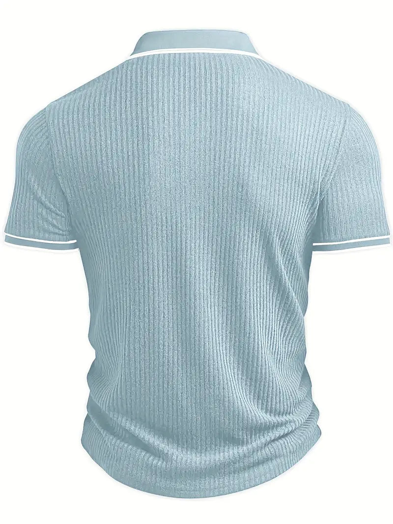 Luca – Textured Ribbed Polo for Men