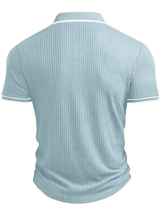 Luca – Textured Ribbed Polo for Men