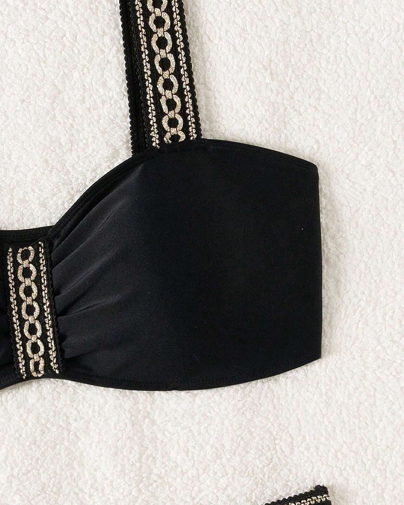 Dobroniega – Chain Accent High-Waisted Bikini for Women