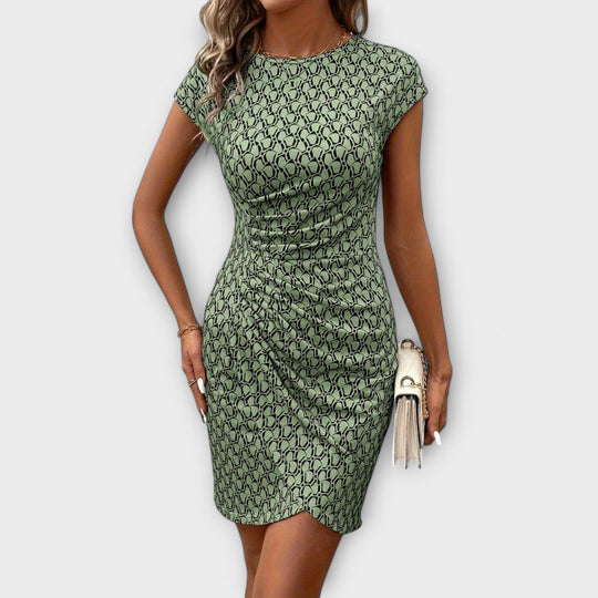 Alinea – Short-Sleeved Tulip Dress with Allover Print