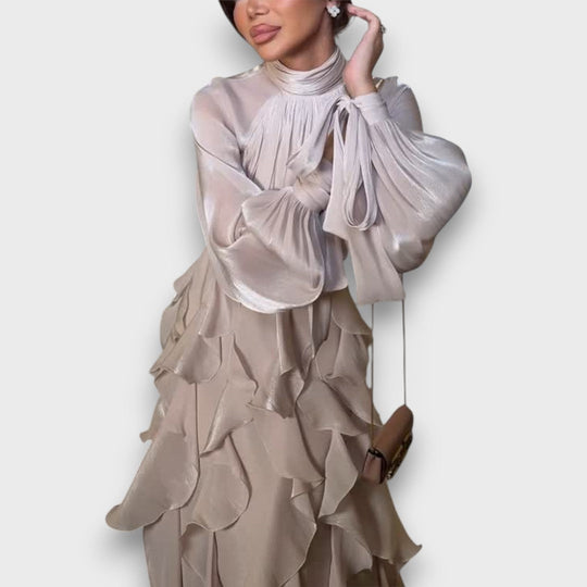 Valette – Flowing Maxi Dress with Ruffle Drama