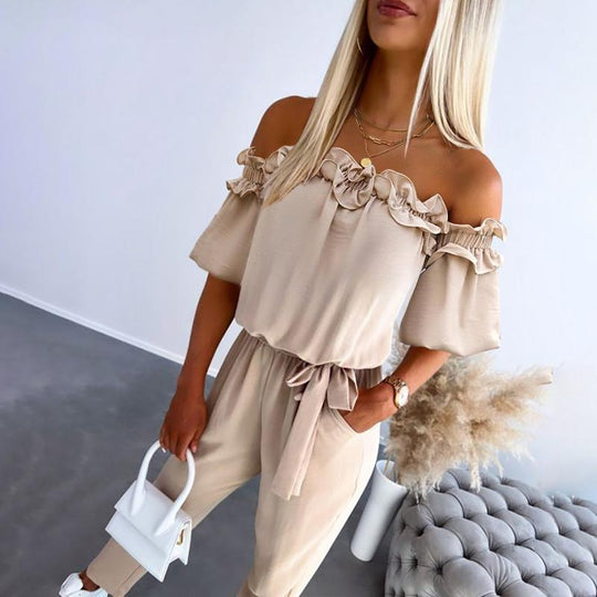 Trinity - BloomCurve Off-Shoulder Jumpsuit