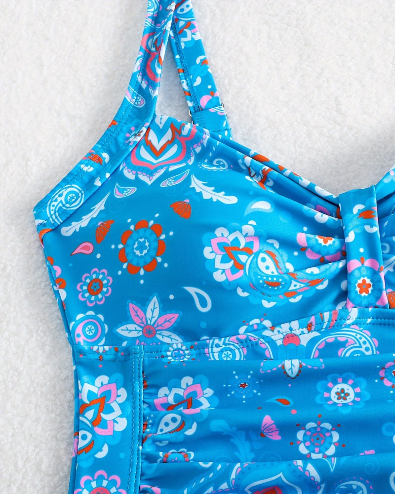 Alys – Blue Floral One-Piece Swimsuit for Woman